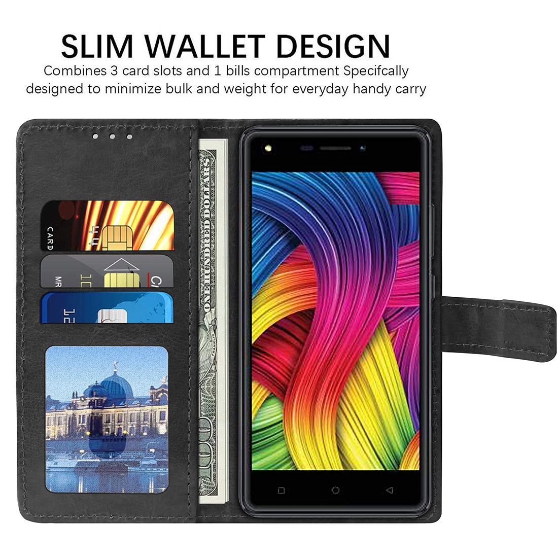 Premium Wallet Flip Cover for Intex Indie 5