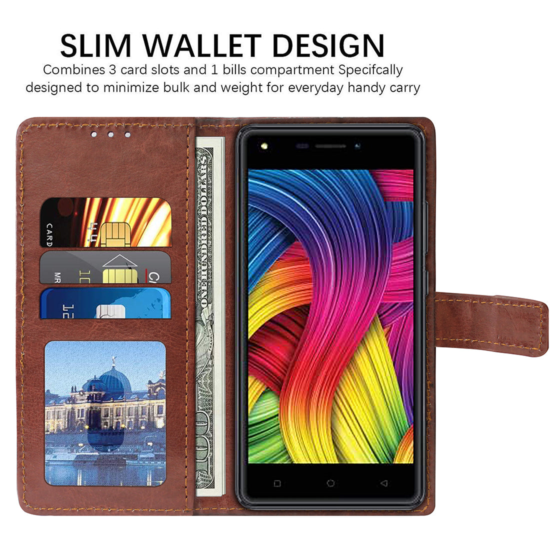 Premium Wallet Flip Cover for Intex Indie 5