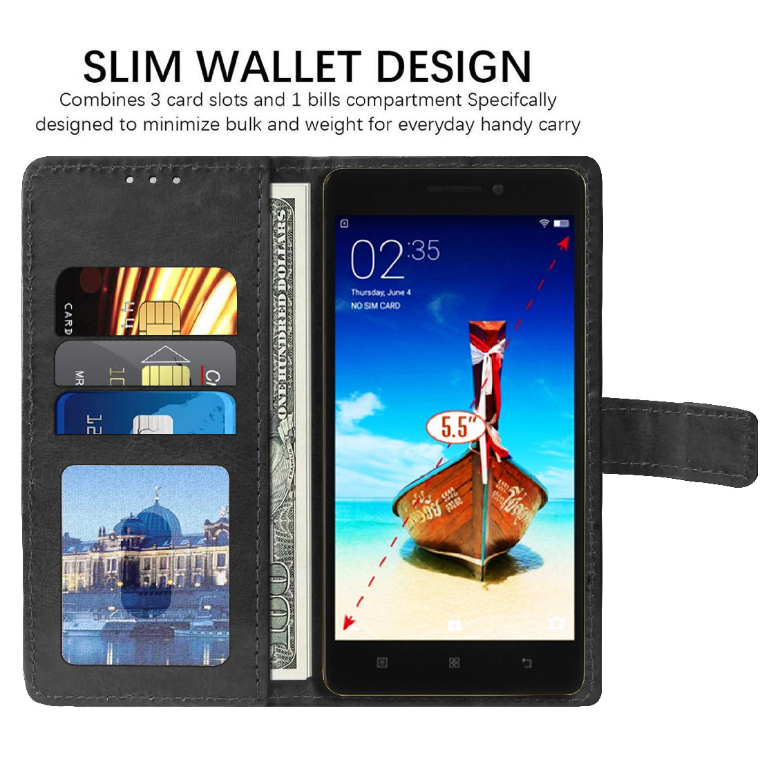 Premium Wallet Flip Cover for Lenovo K3 Note / A7000