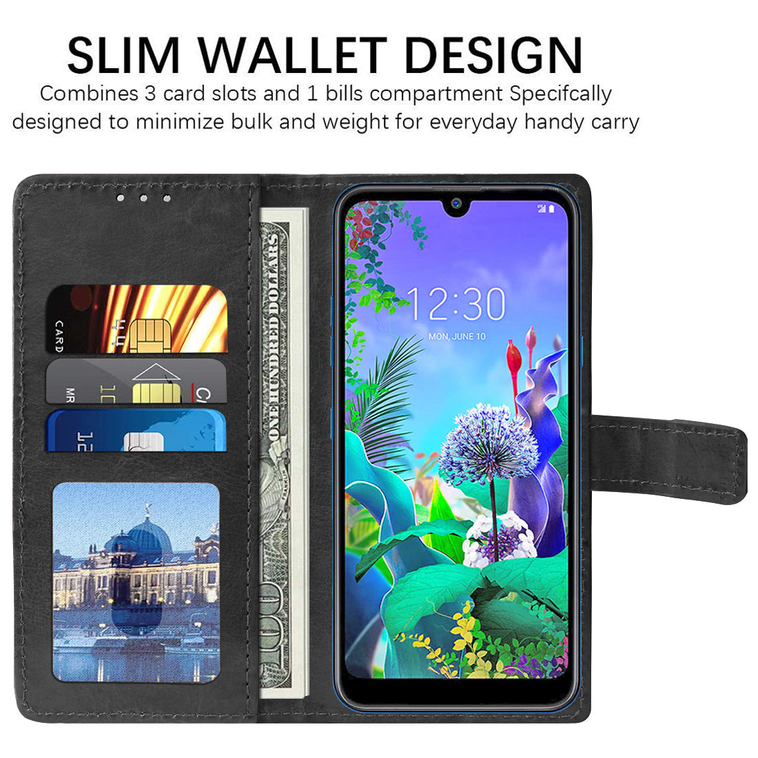 Premium Wallet Flip Cover for LG Q60