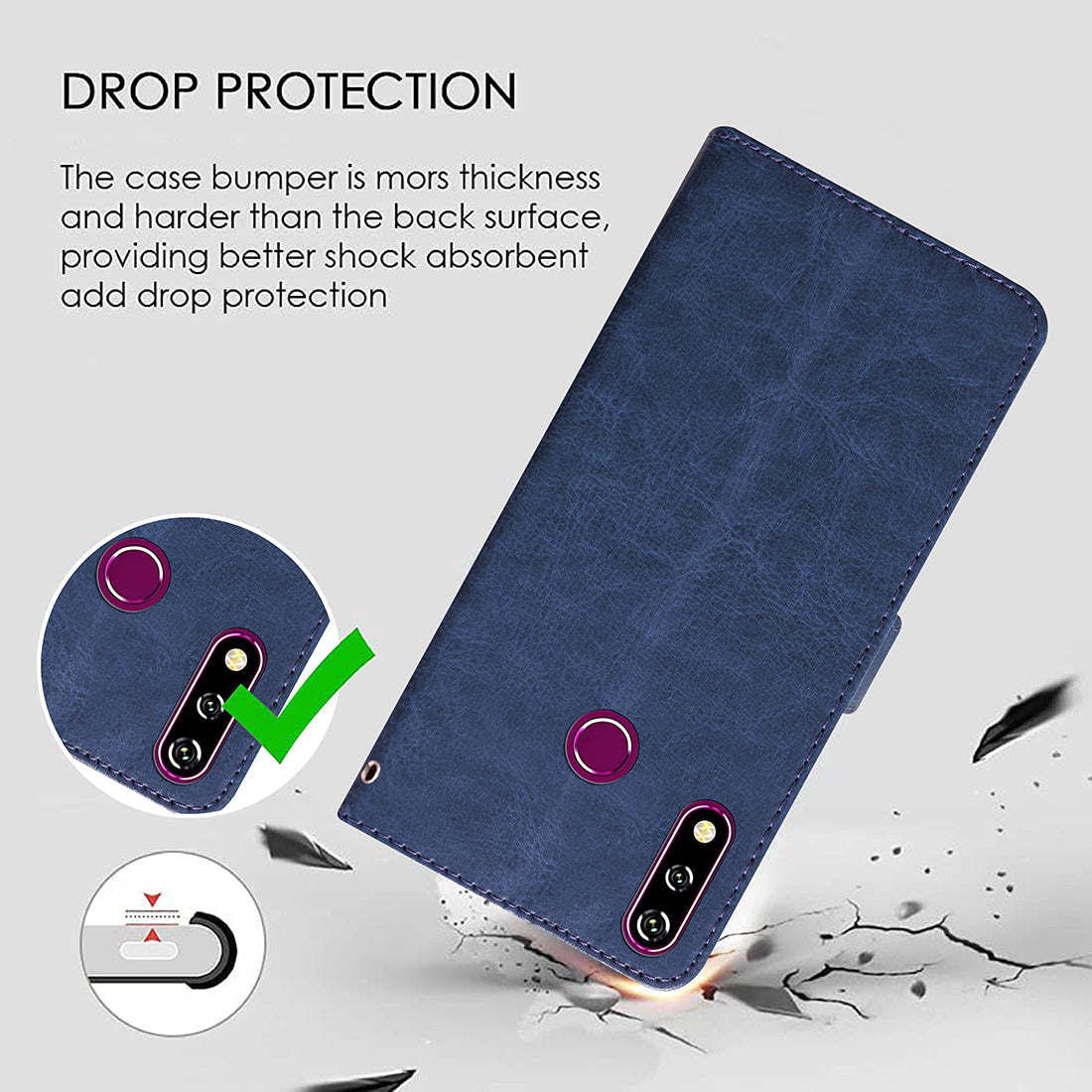 Premium Wallet Flip Cover for LG W10