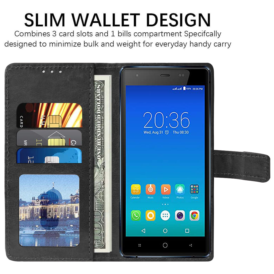 Premium Wallet Flip Cover for Micromax Canvas 5 Lite Q462