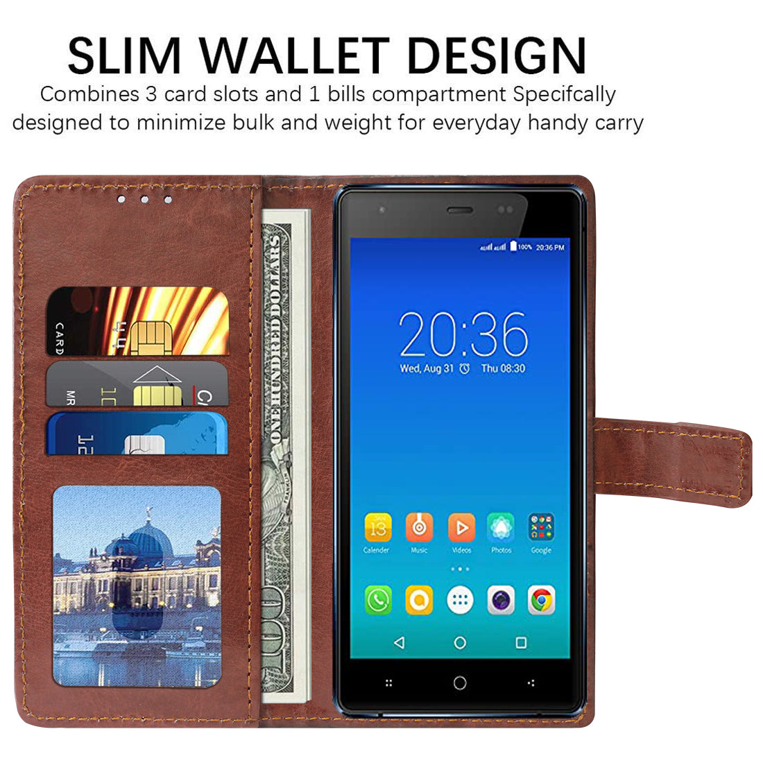 Premium Wallet Flip Cover for Micromax Canvas 5 Lite Q462