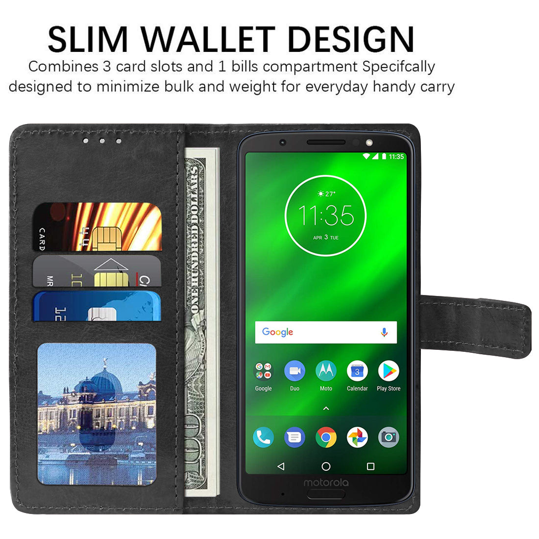 Premium Wallet Flip Cover for Motorola Moto G6 Plus