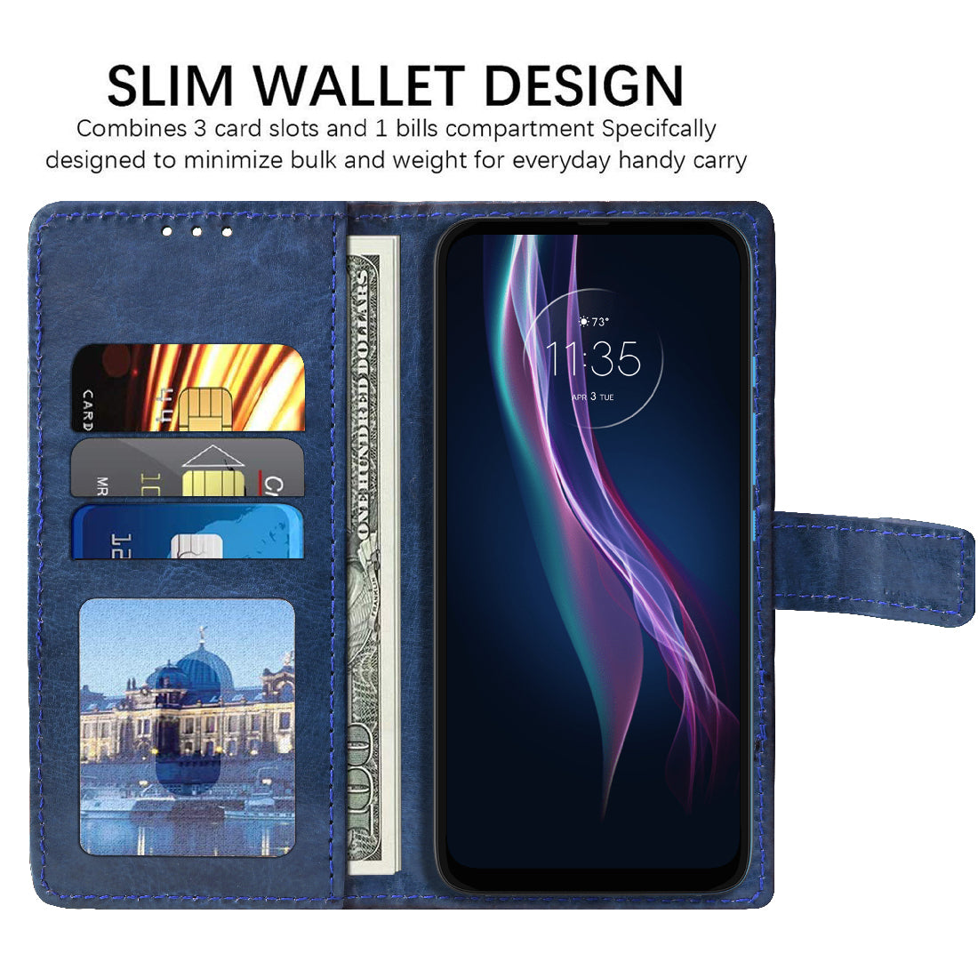 Premium Wallet Flip Cover for Motorola One Fusion Plus