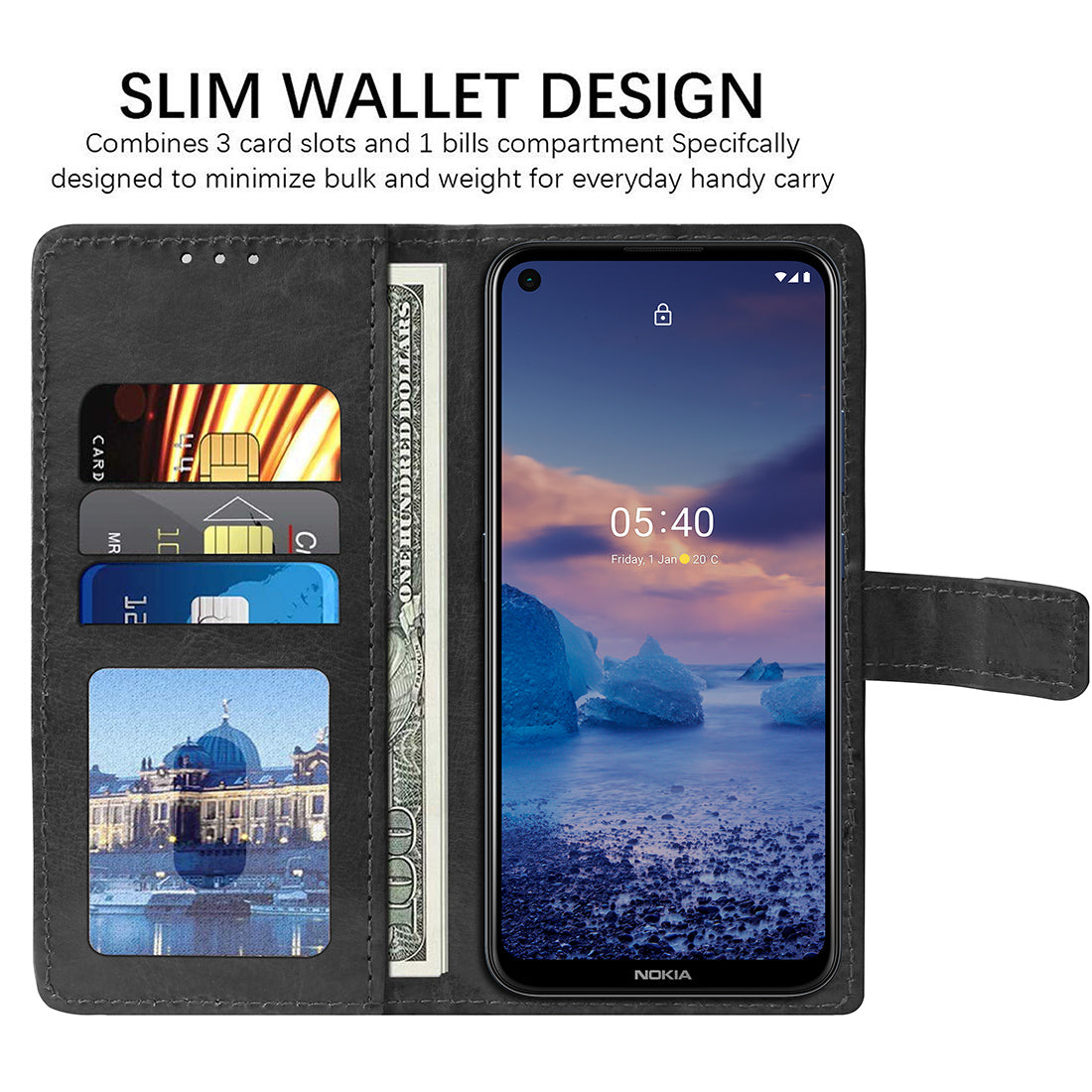 Premium Wallet Flip Cover for Nokia 5.4