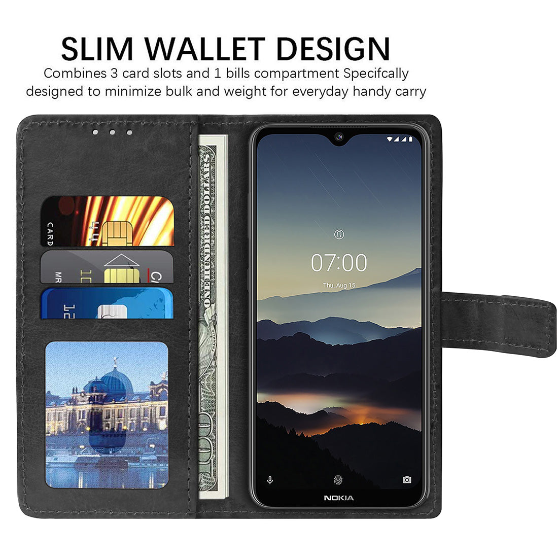 Premium Wallet Flip Cover for Nokia 7.2