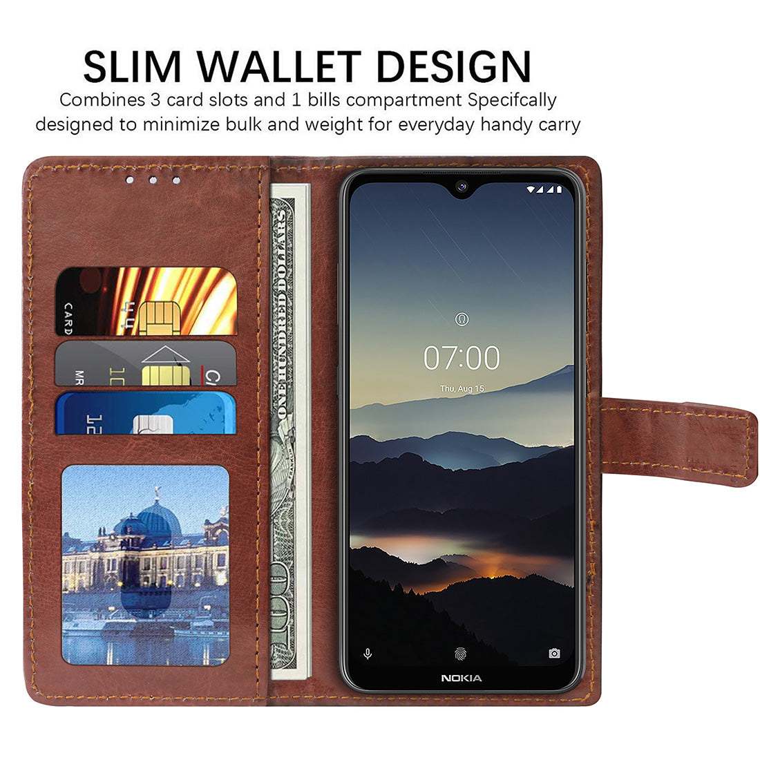 Premium Wallet Flip Cover for Nokia 7.2