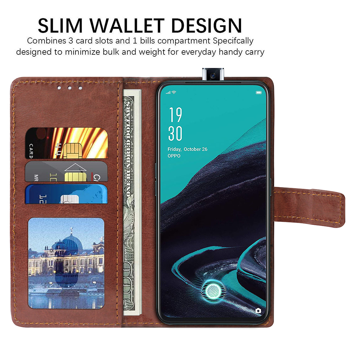 Premium Wallet Flip Cover for Oppo Reno2 F