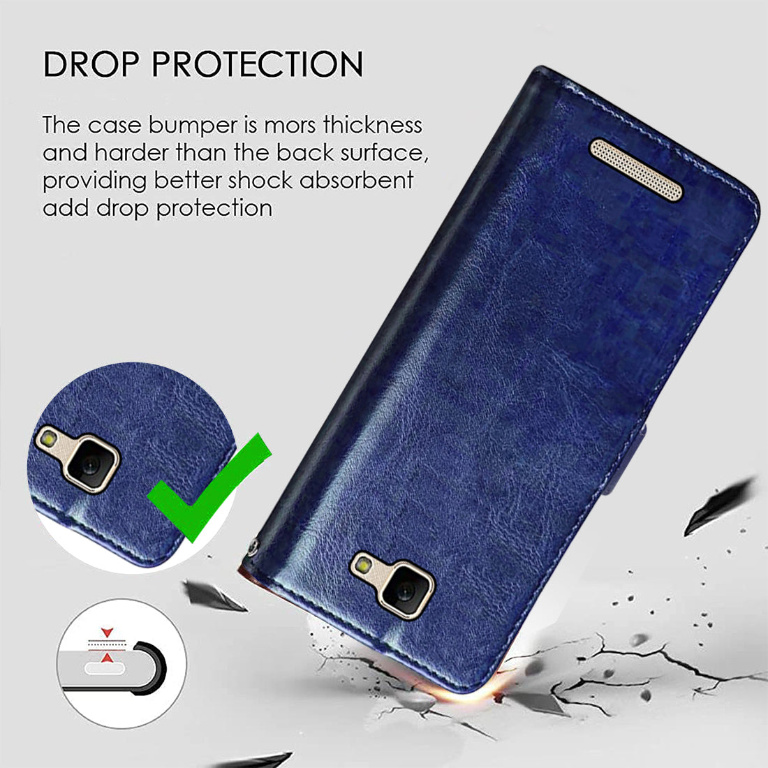 Premium Wallet Flip Cover for Panasonic Eluga I3