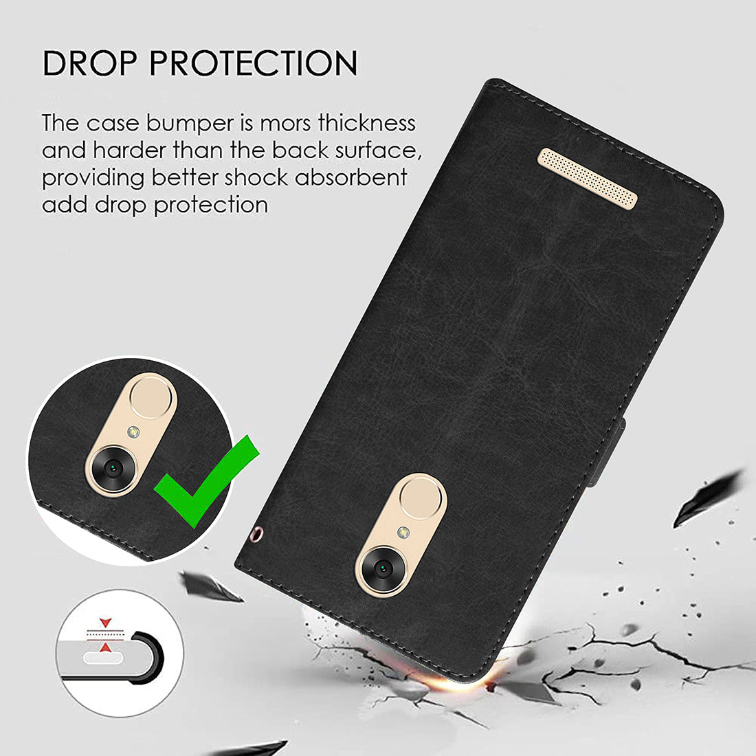 Premium Wallet Flip Cover for Panasonic Eluga Pulse