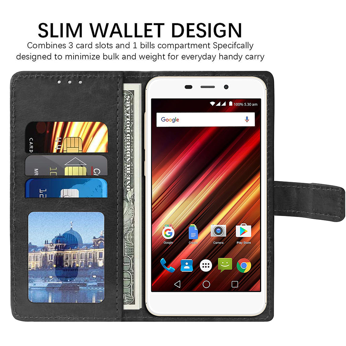 Premium Wallet Flip Cover for Panasonic Eluga Pulse