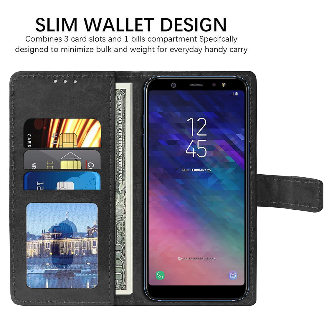 Premium Wallet Flip Cover for Samsung Galaxy A6