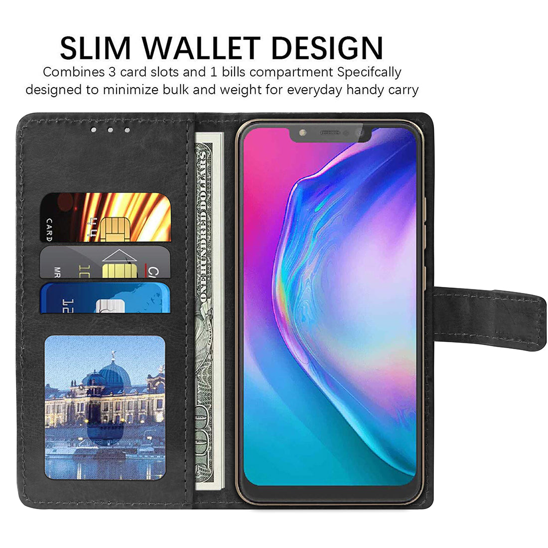 Premium Wallet Flip Cover for Tecno Camon i Sky 3