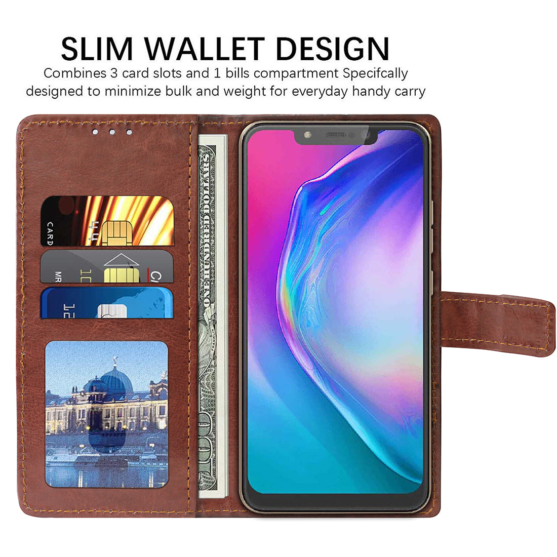 Premium Wallet Flip Cover for Tecno Camon i Sky 3