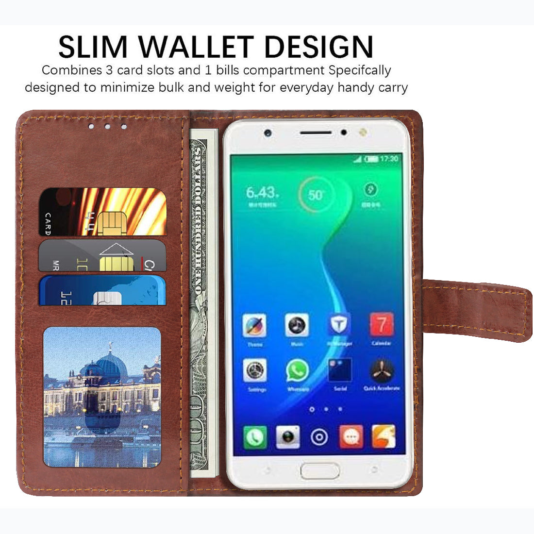 Premium Wallet Flip Cover for Tecno i3 Pro