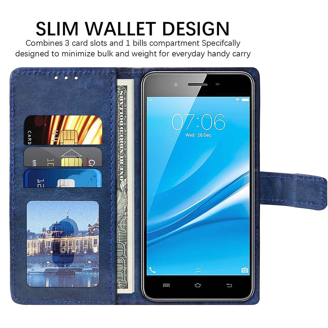 Premium Wallet Flip Cover for Vivo Y55L