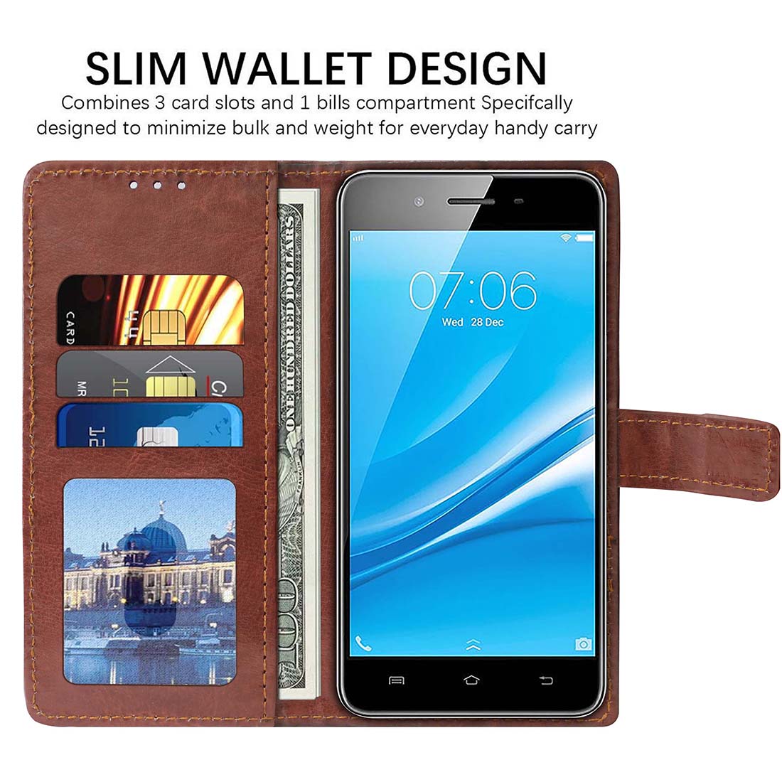 Premium Wallet Flip Cover for Vivo Y55L
