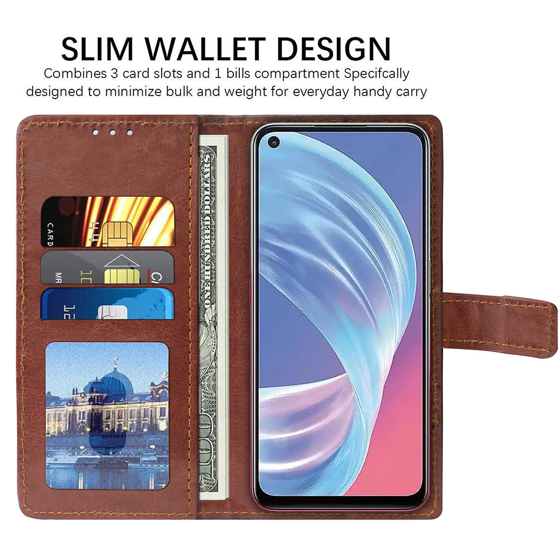 Premium Wallet Flip Cover for Oppo A73 5G