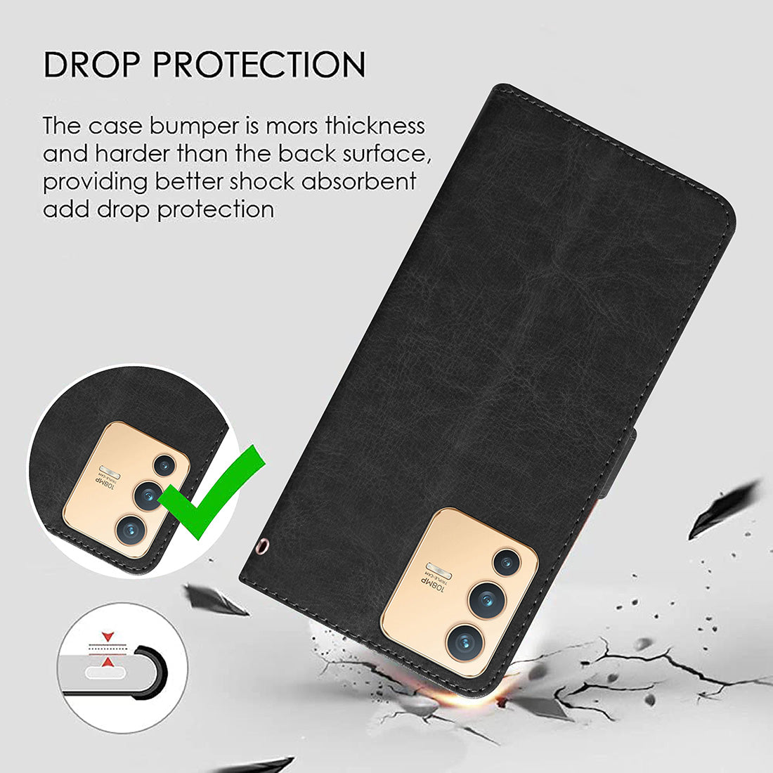 Premium Wallet Flip Cover for Vivo V23 5G