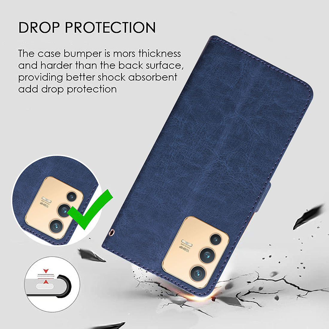 Premium Wallet Flip Cover for Vivo V23 Pro 5G