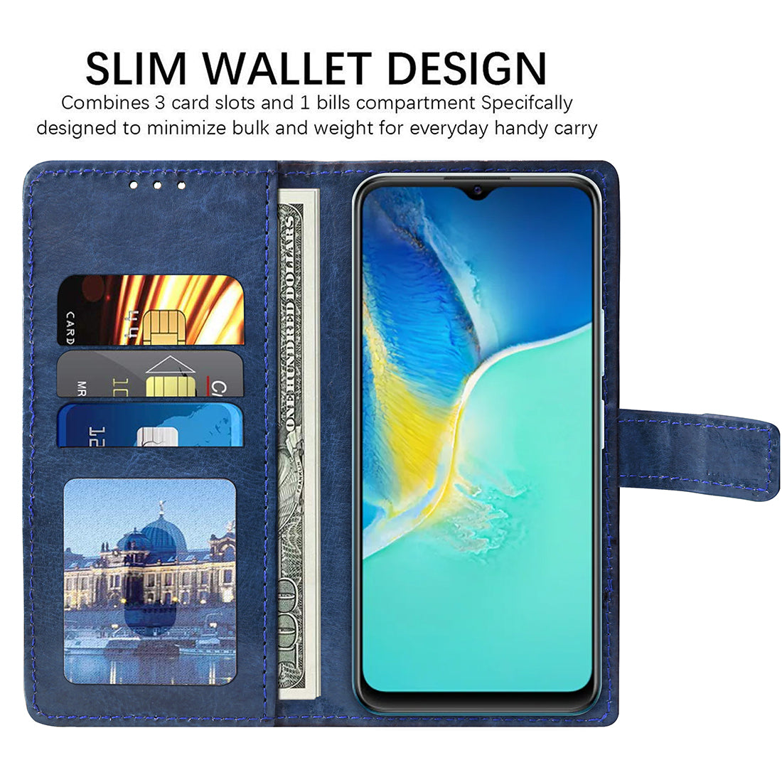 Premium Wallet Flip Cover for Vivo Y15s (2021)