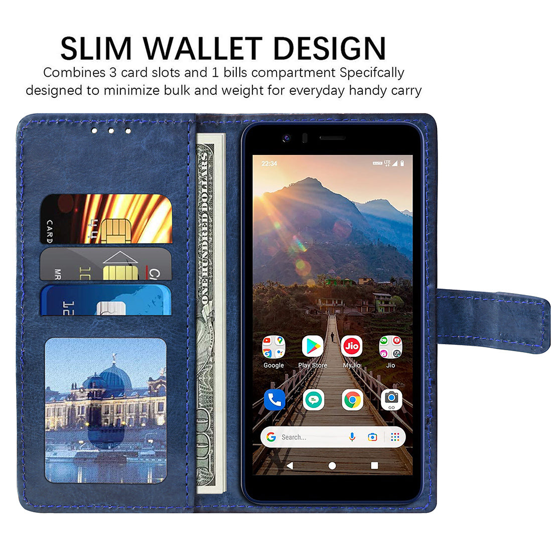 Premium Wallet Flip Cover for Jio Phone Next