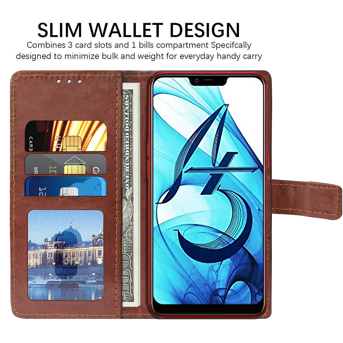 Premium Wallet Flip Cover for Oppo A5 4G