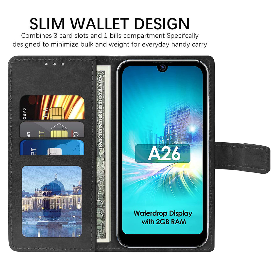 Premium Wallet Flip Cover for Itel A26
