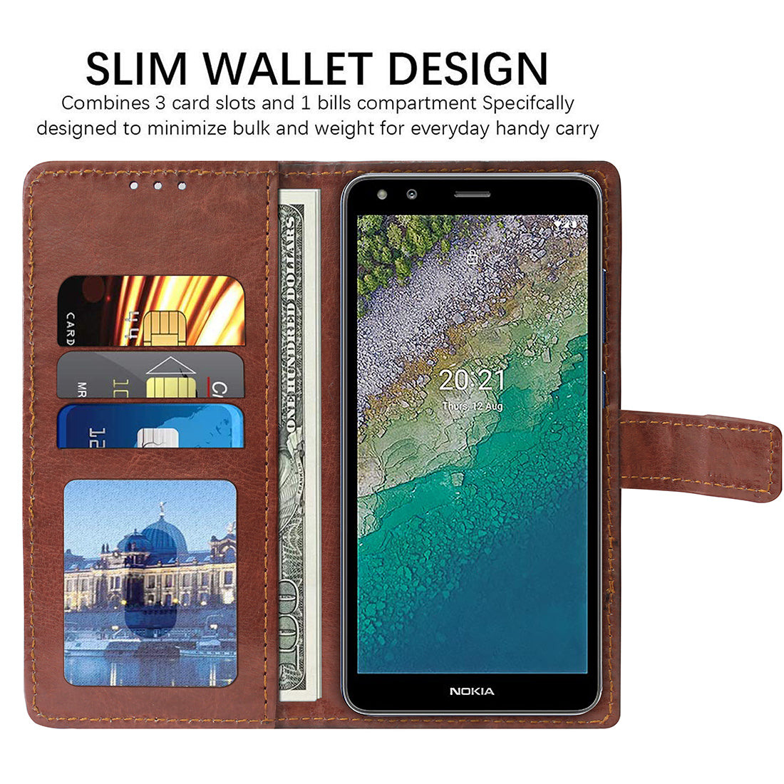 Premium Wallet Flip Cover for Nokia C01 Plus 4G