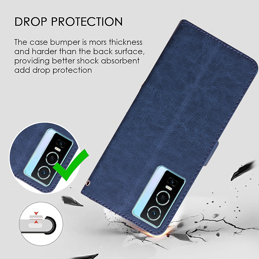 Premium Wallet Flip Cover for Vivo Y76 5G