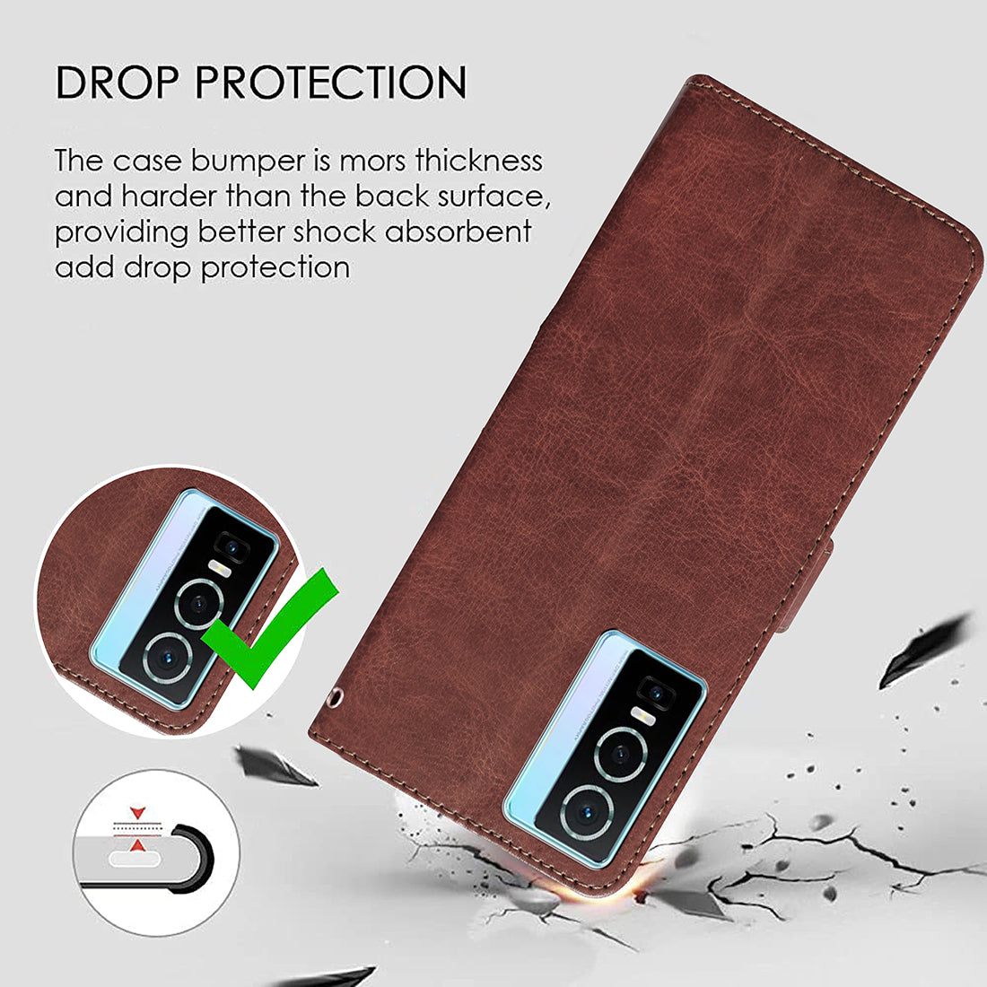 Premium Wallet Flip Cover for Vivo Y76 5G