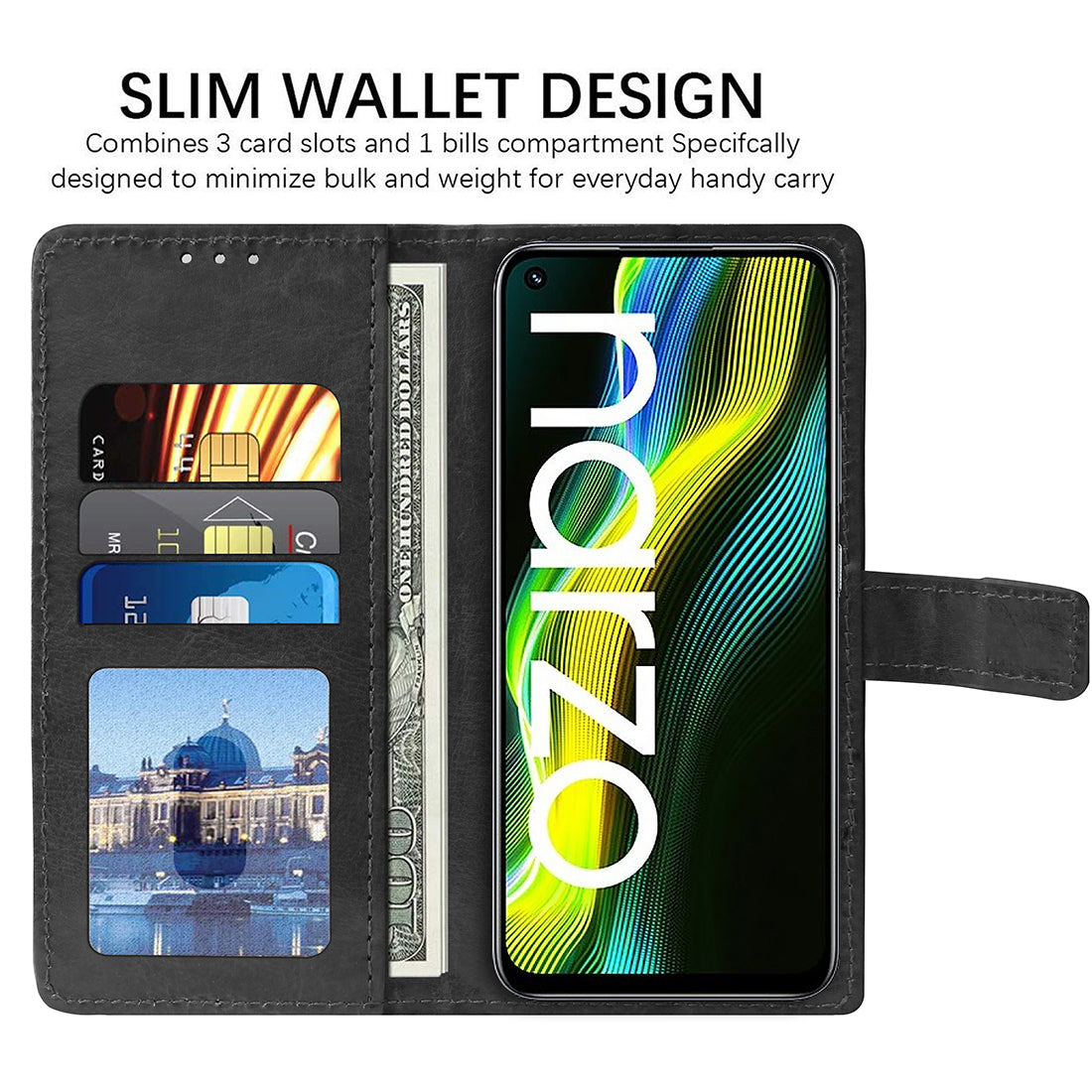 Premium Wallet Flip Cover for Realme Narzo 50 4G / 8i 4G