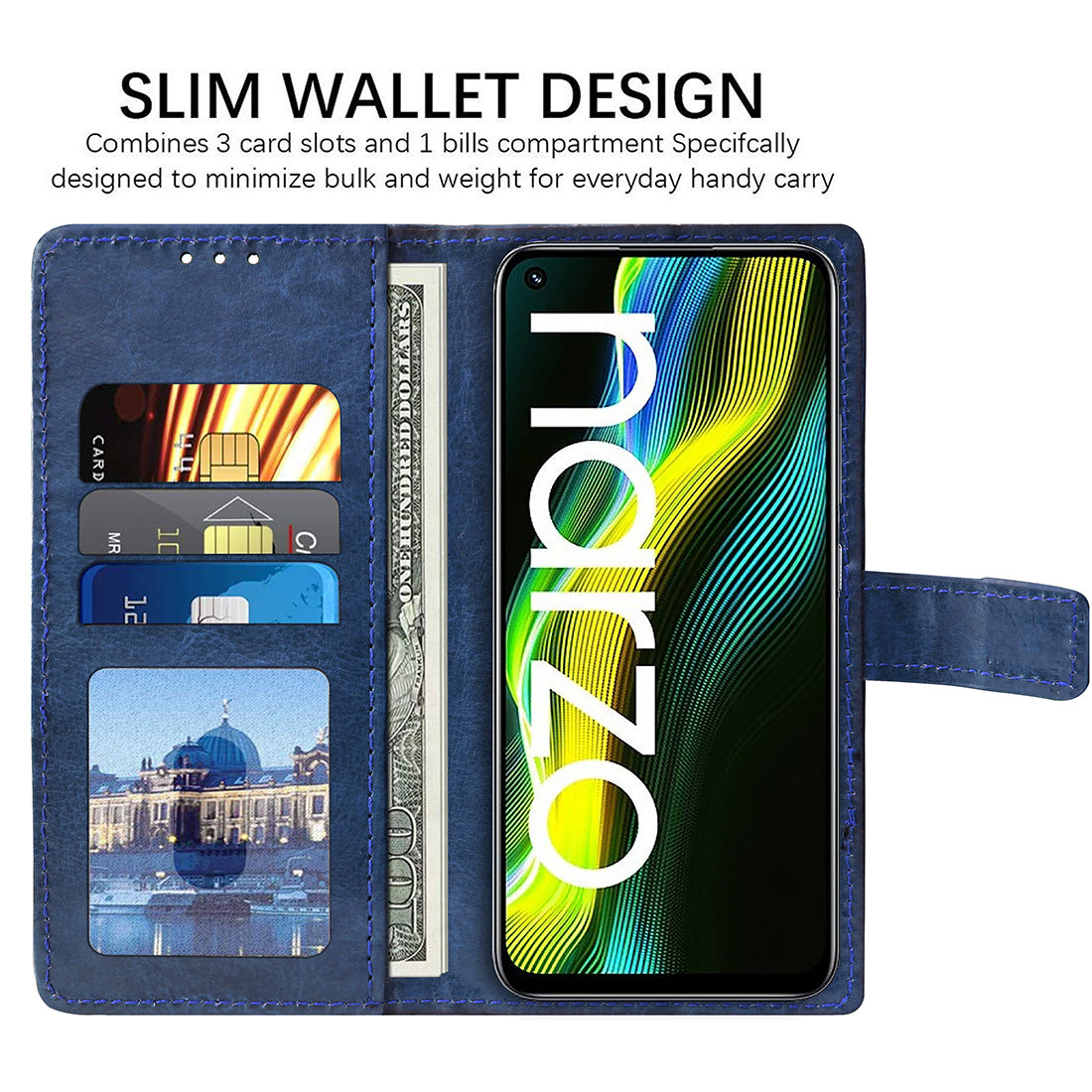 Premium Wallet Flip Cover for Realme Narzo 50 4G / 8i 4G