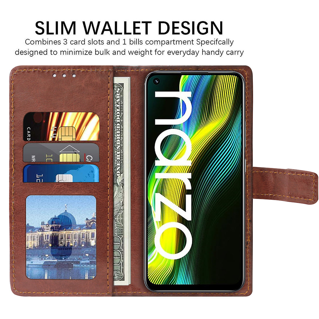 Premium Wallet Flip Cover for Realme Narzo 50 4G / 8i 4G