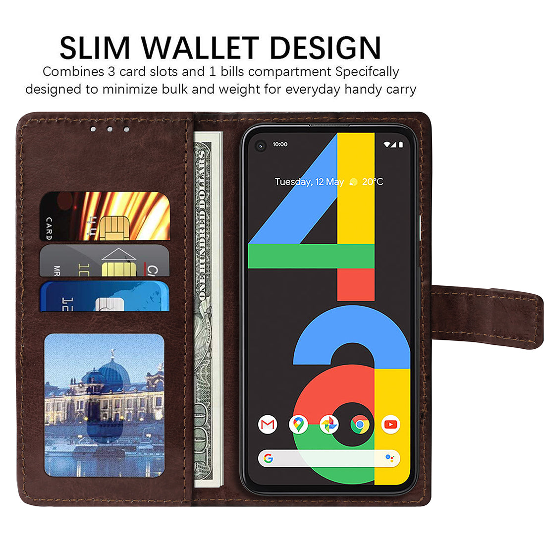 Premium Wallet Flip Cover for Google Pixel 4A
