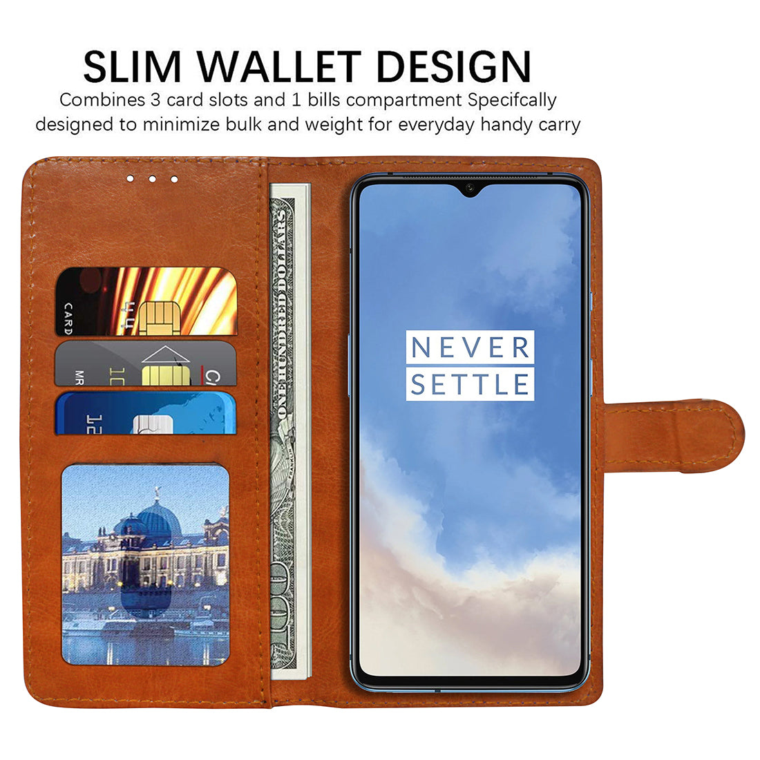 Premium Wallet Flip Cover for OnePlus 7T