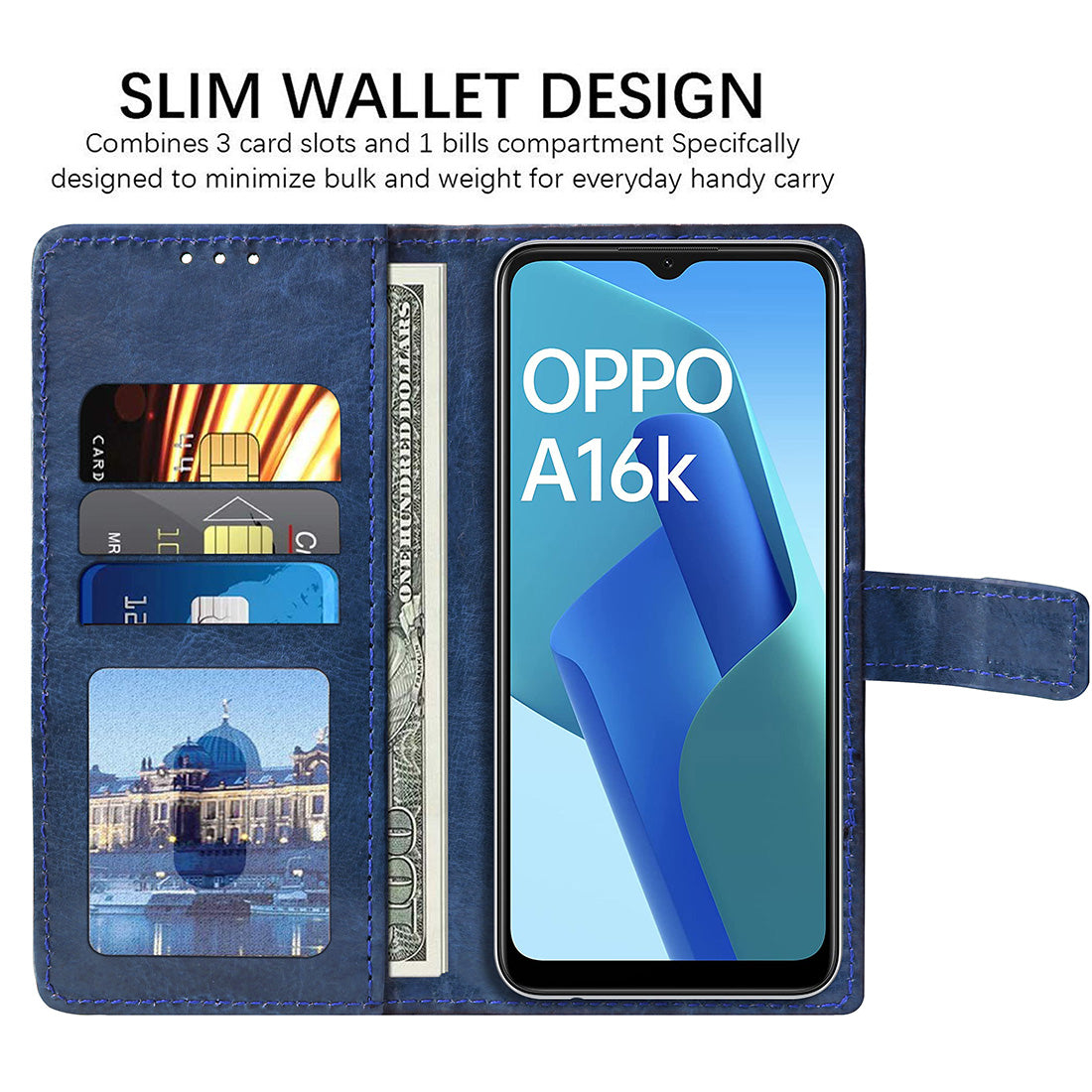 Premium Wallet Flip Cover for Oppo A16K