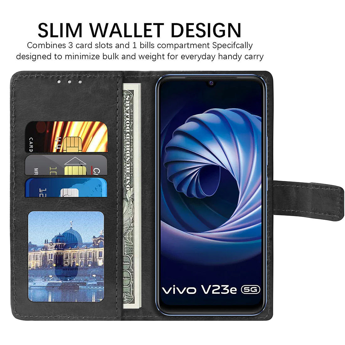 Premium Wallet Flip Cover for Vivo V23e 4G / Vivo V23e 5G