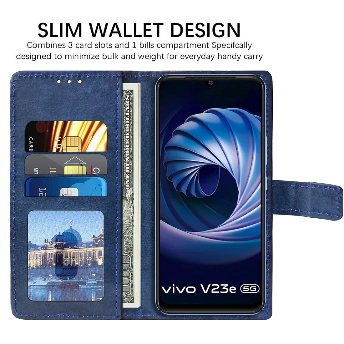 Premium Wallet Flip Cover for Vivo V23e 4G / Vivo V23e 5G