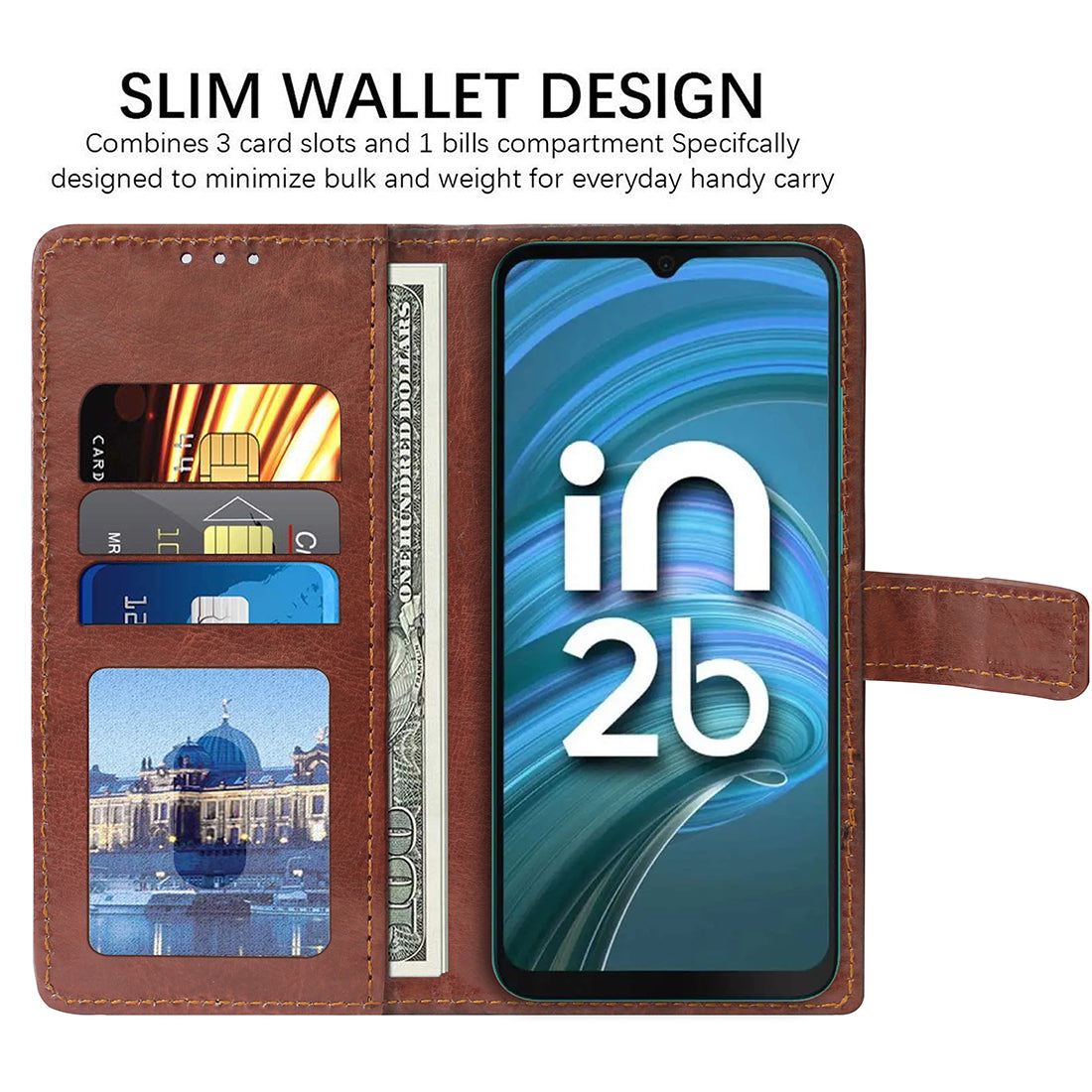 Premium Wallet Flip Cover for Micromax IN 2b