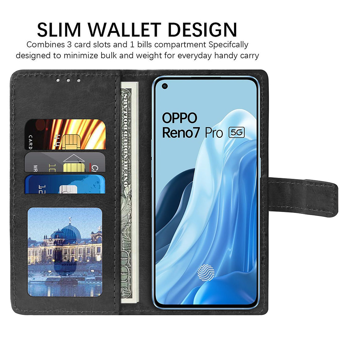 Premium Wallet Flip Cover for Oppo Reno7 Pro 5G