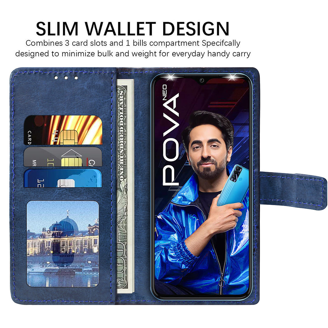 Premium Wallet Flip Cover for Tecno Pova Neo
