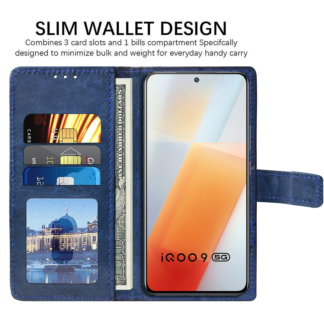 Premium Wallet Flip Cover for iQOO 9 5G