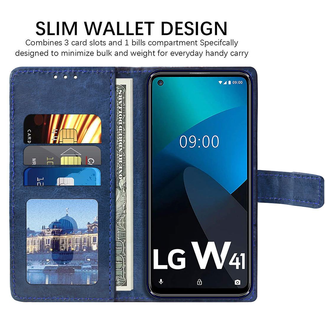 Premium Wallet Flip Cover for LG W41 4G