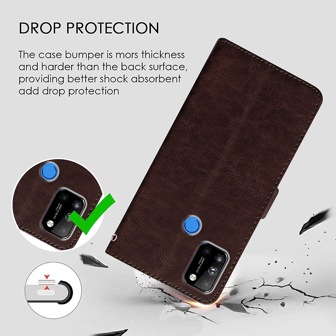 Premium Wallet Flip Cover for LG W41 4G