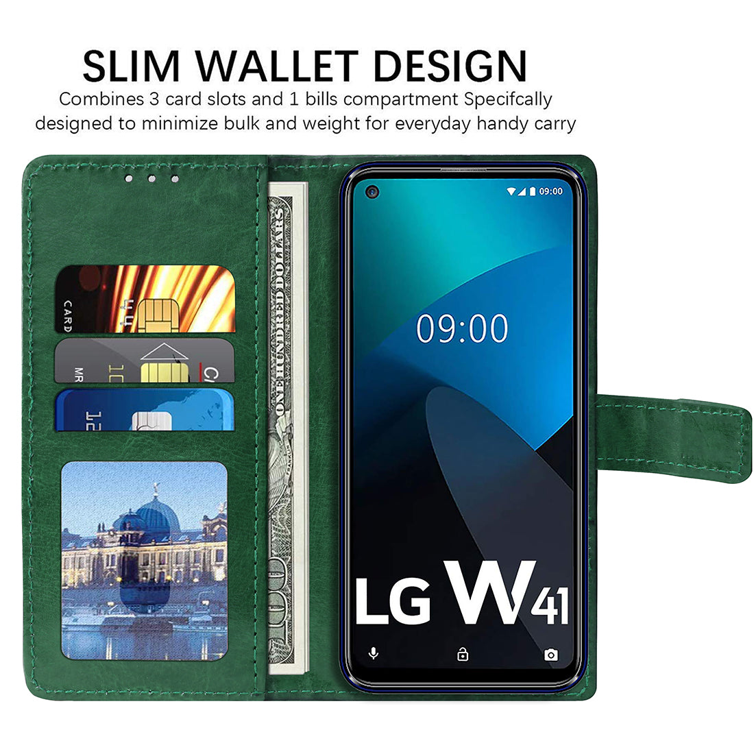 Premium Wallet Flip Cover for LG W41 4G