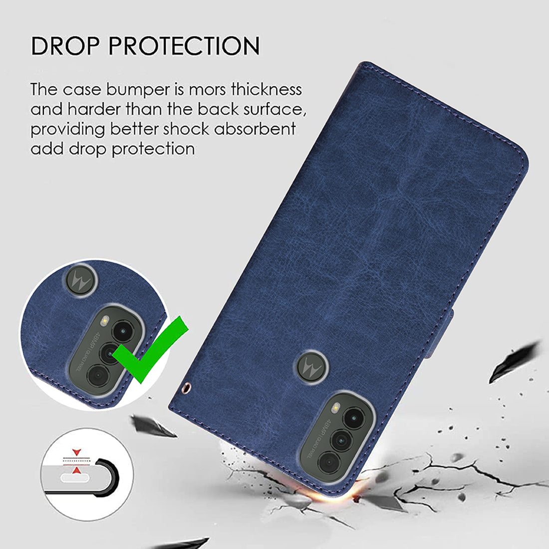 Premium Wallet Flip Cover for Motorola Moto E30 4G / E40 4G