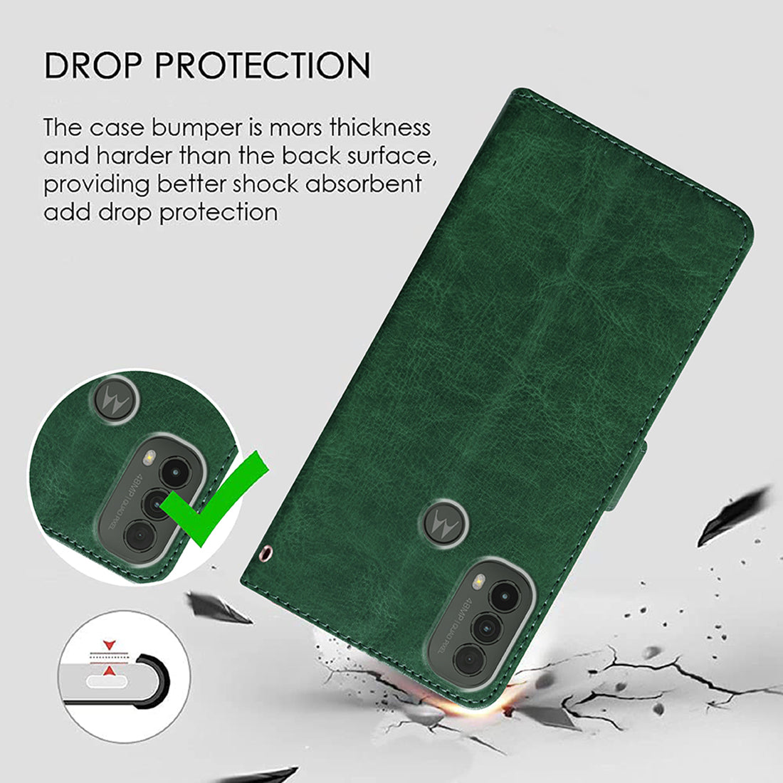 Premium Wallet Flip Cover for Motorola Moto E30 4G / E40 4G