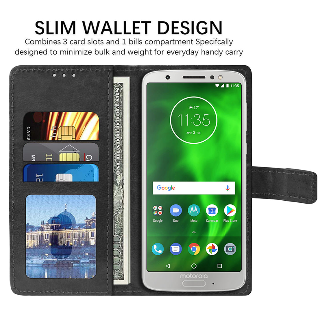 Premium Wallet Flip Cover for Motorola Moto G6 4G